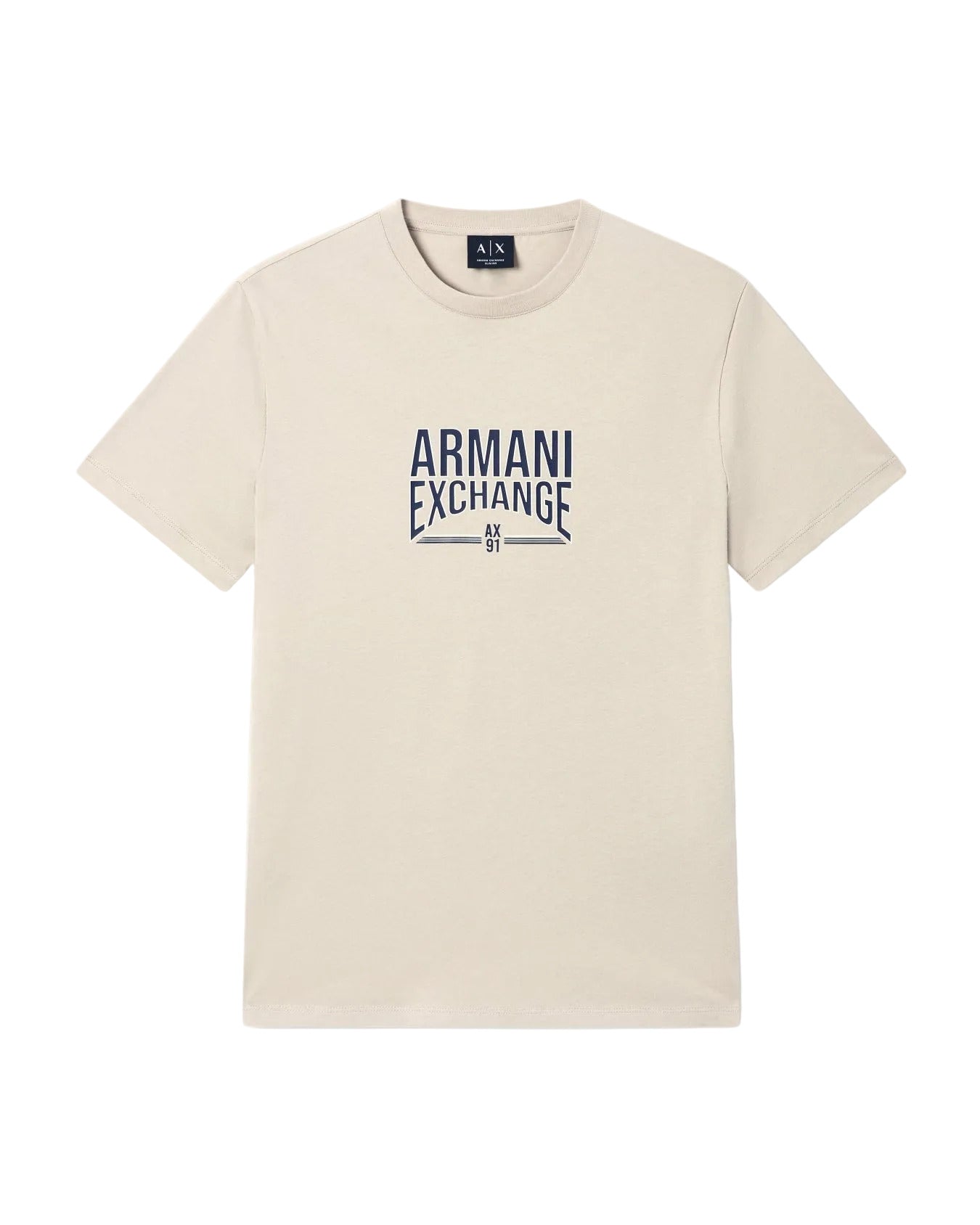 Armani Exchange slim-fit cotton jersey T-shirt with crew neck, short sleeves, and lightweight breathable fabric for modern minimalist style