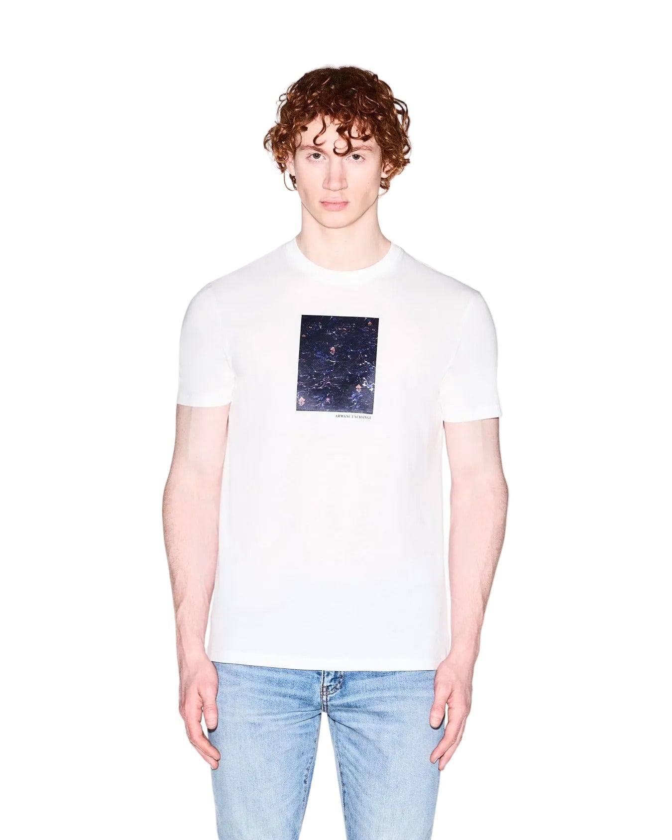 Armani Exchange regular-fit T-shirt with soft cotton jersey fabric, classic crew neck, and lightweight breathable construction.