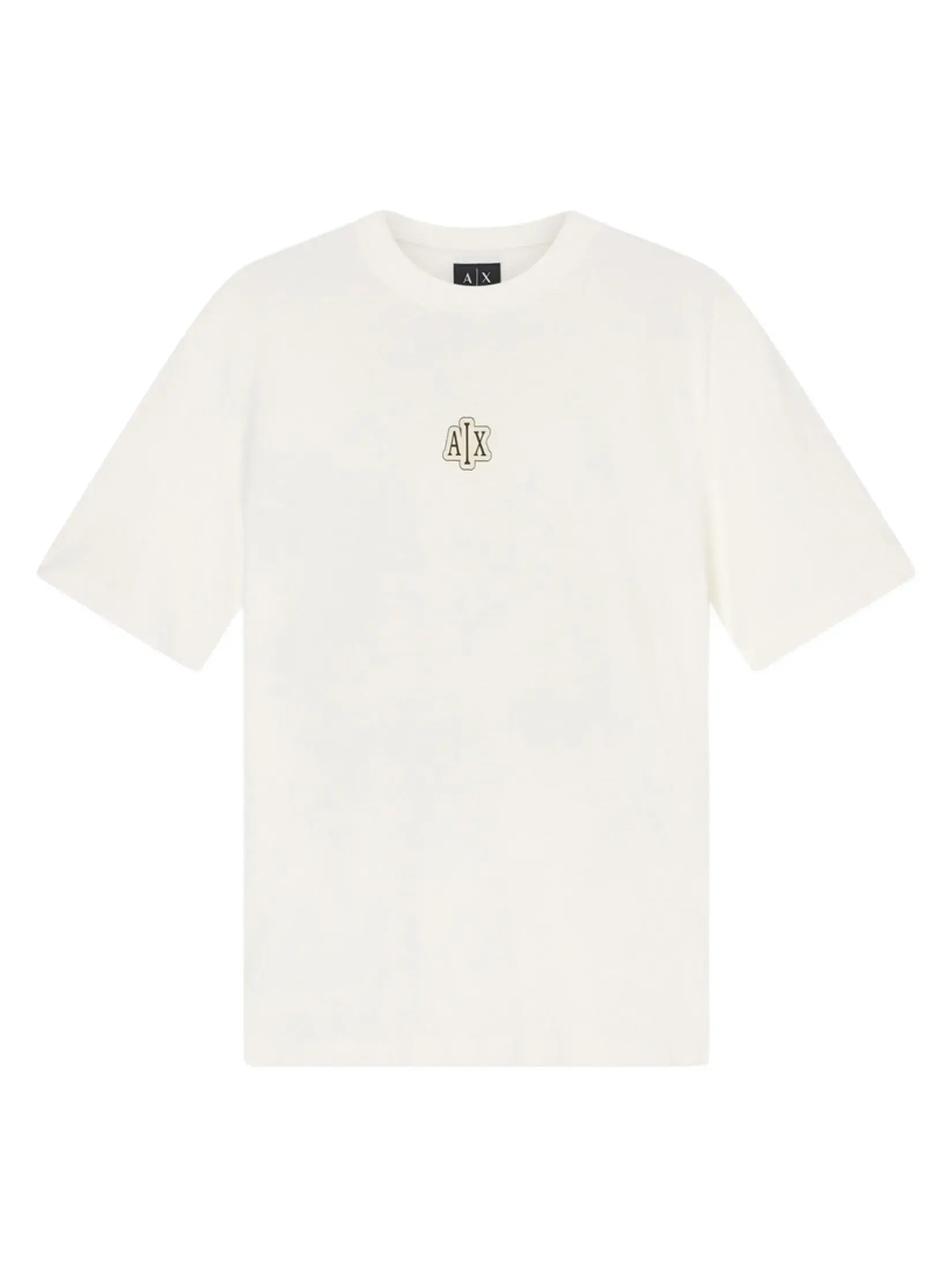 Armani Exchange regular fit cotton jersey T-shirt with rubberized AX chest logo and large macro graphic back print