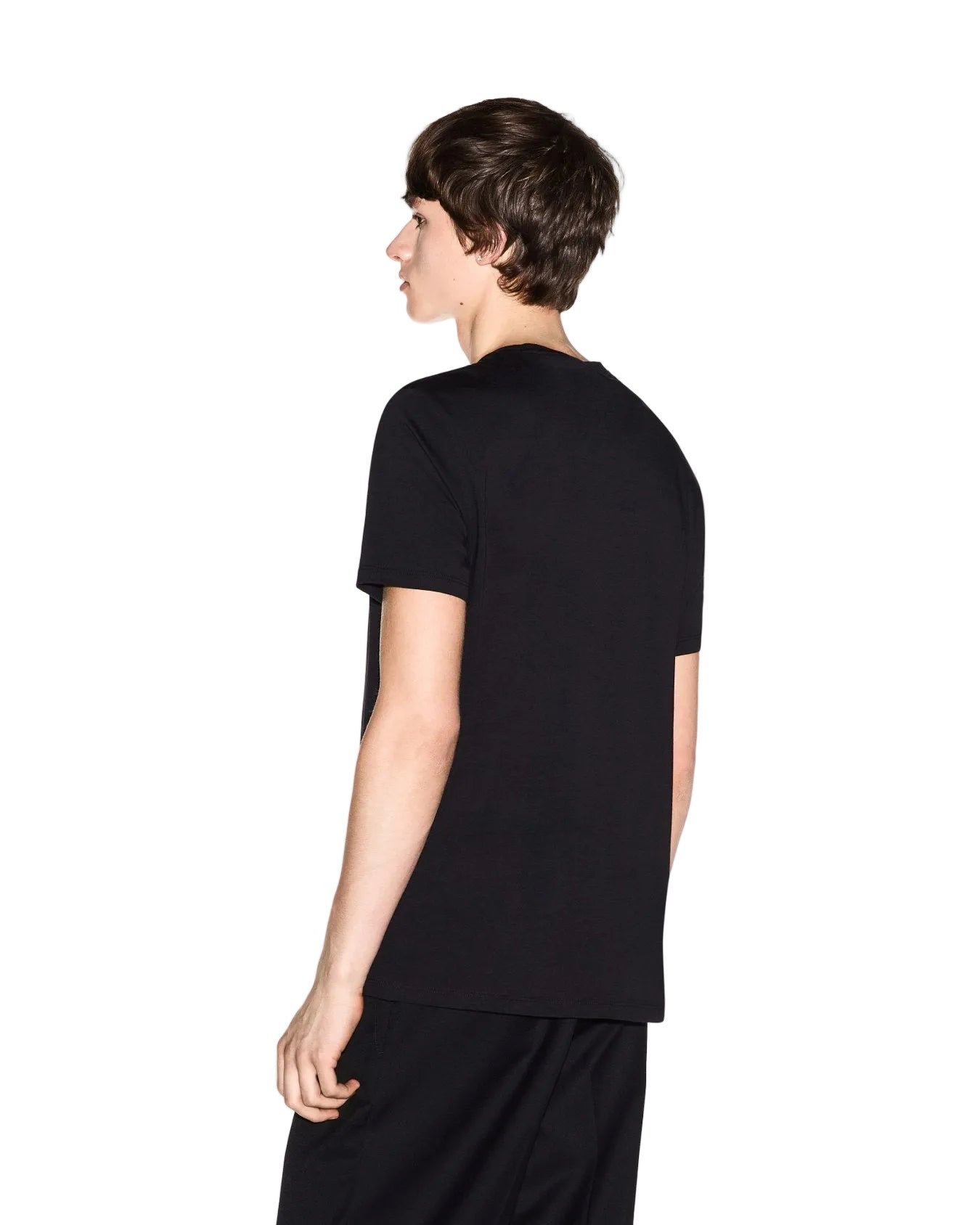 Armani Exchange slim-fit cotton jersey T-shirt with crew neck, short sleeves, and refined minimalist silhouette for modern everyday wear.