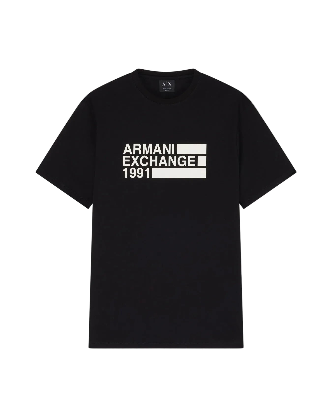 Armani Exchange slim-fit cotton jersey T-shirt with crew neck, short sleeves, and refined minimalist silhouette for modern everyday wear.