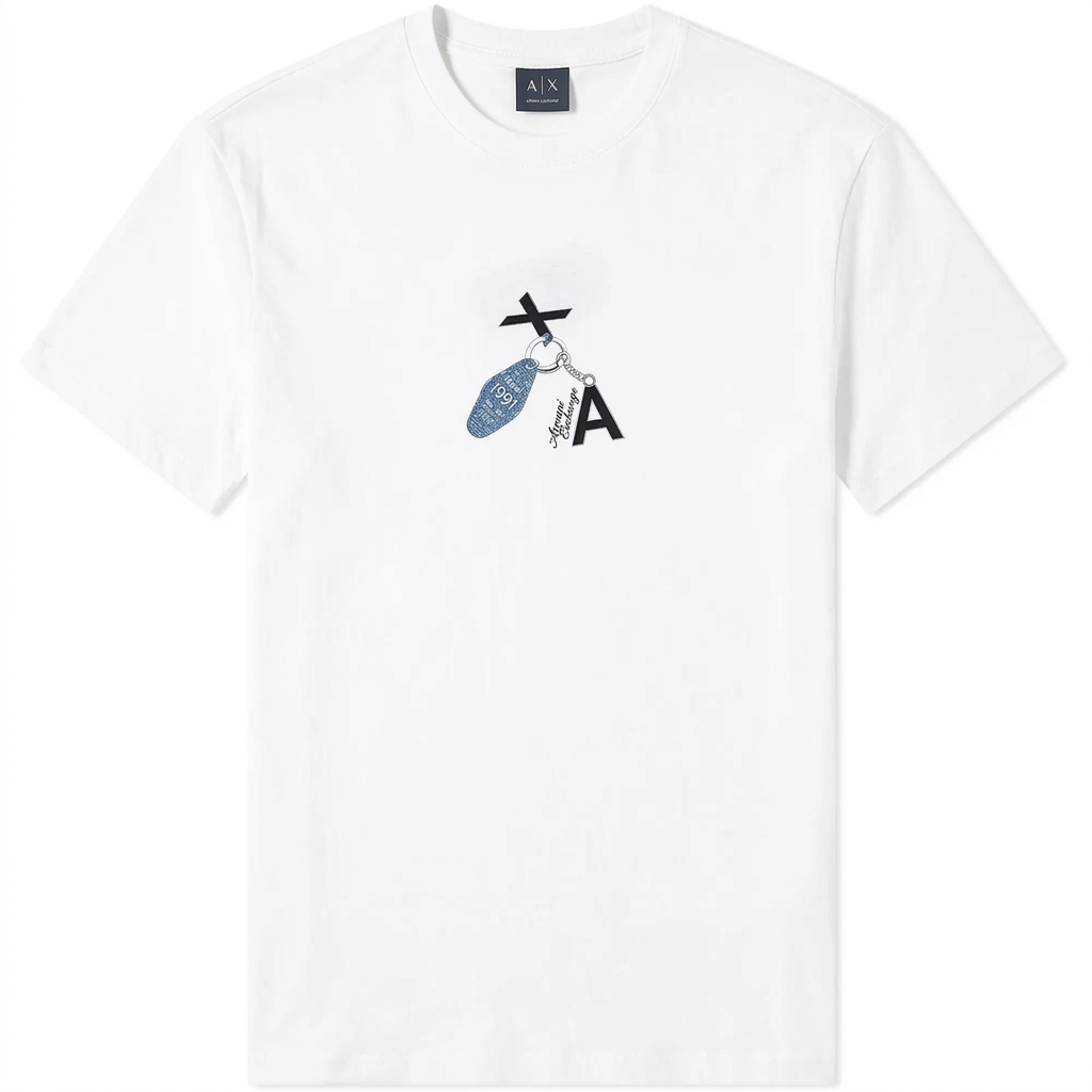 Armani Exchange classic cotton piqué polo shirt with ribbed collar, button placket, and regular fit for timeless smart-casual style