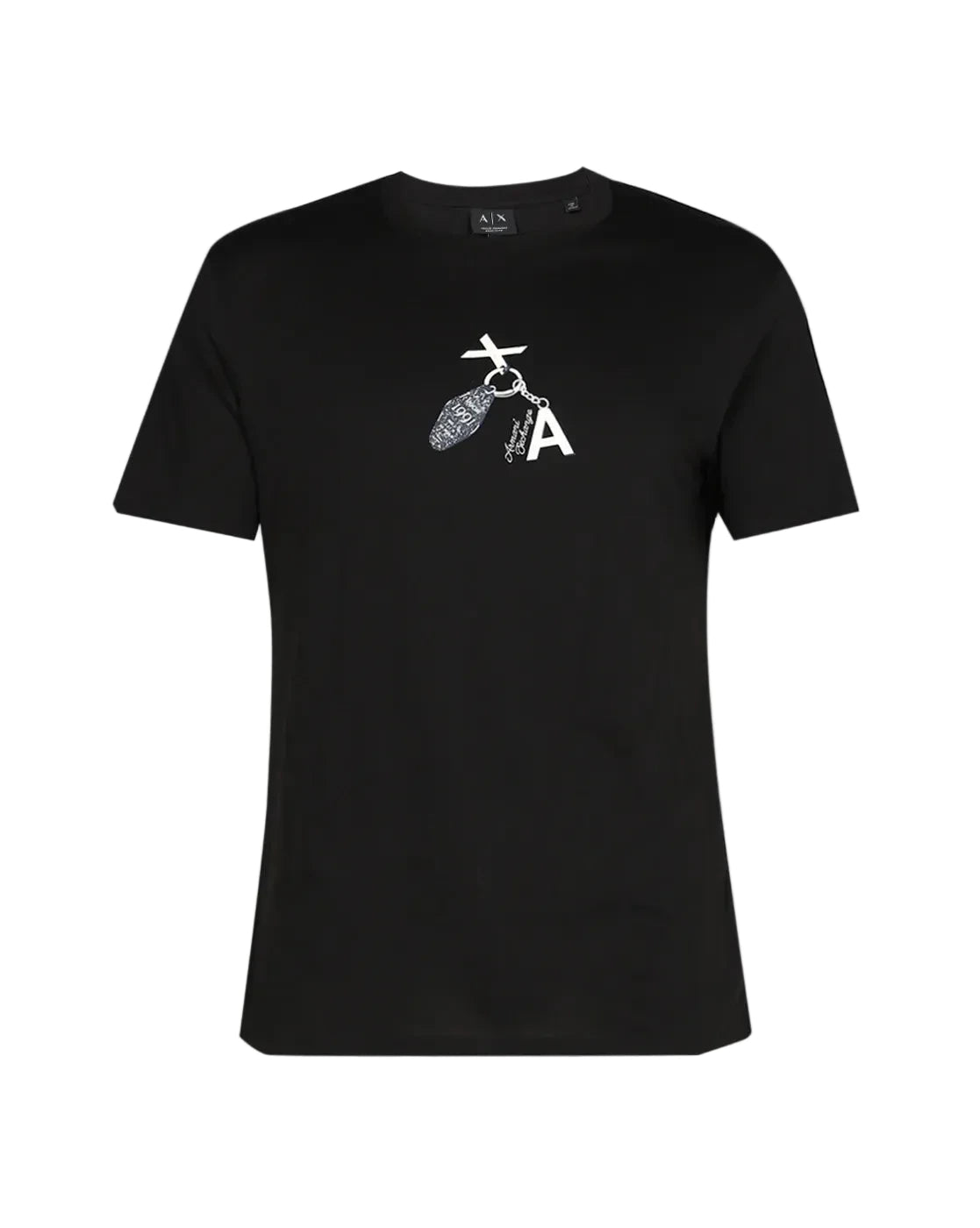 Armani Exchange regular fit cotton jersey T-shirt with central AX graphic print and modern casual streetwear design