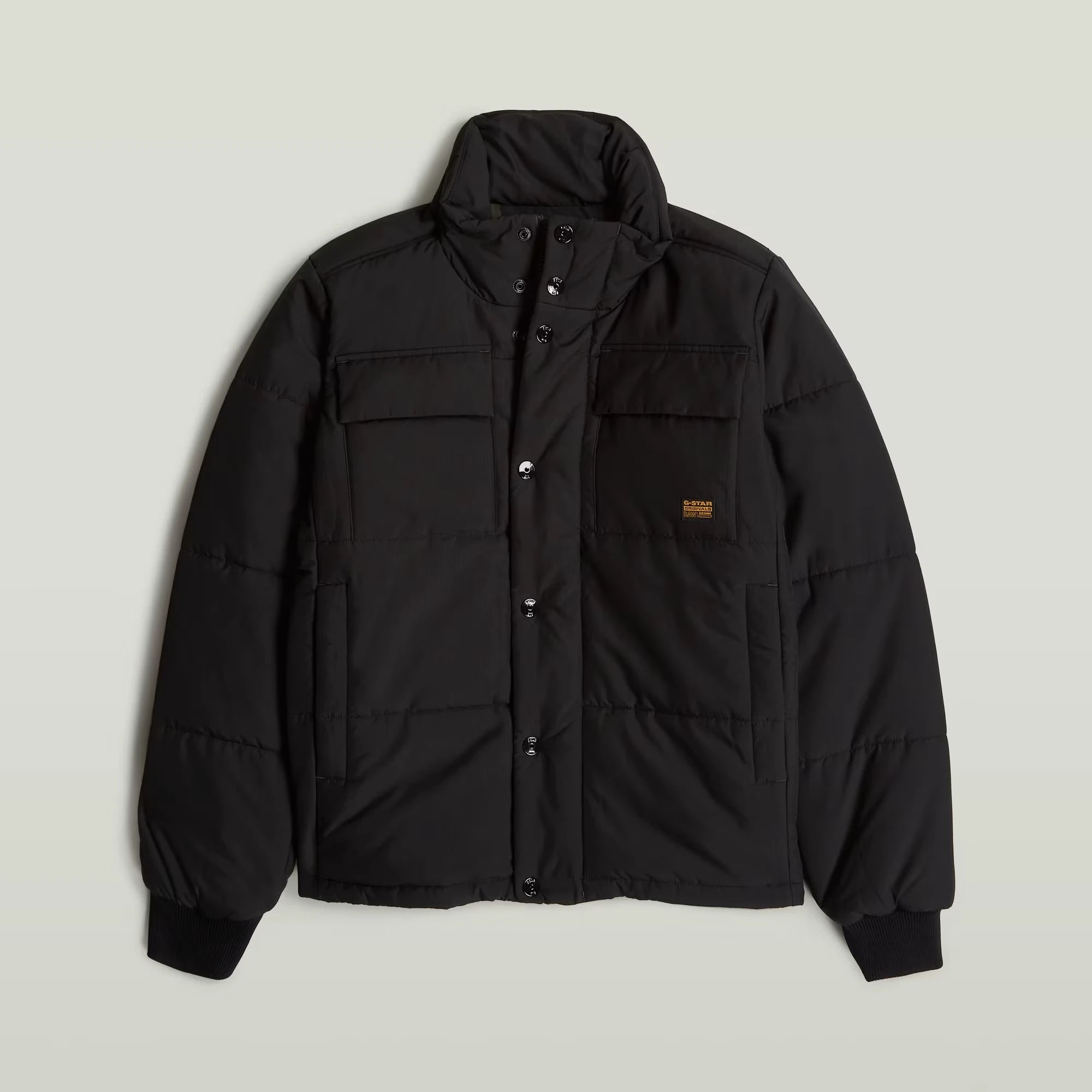 4 Pocket Quilted Padded Jacket (Black)