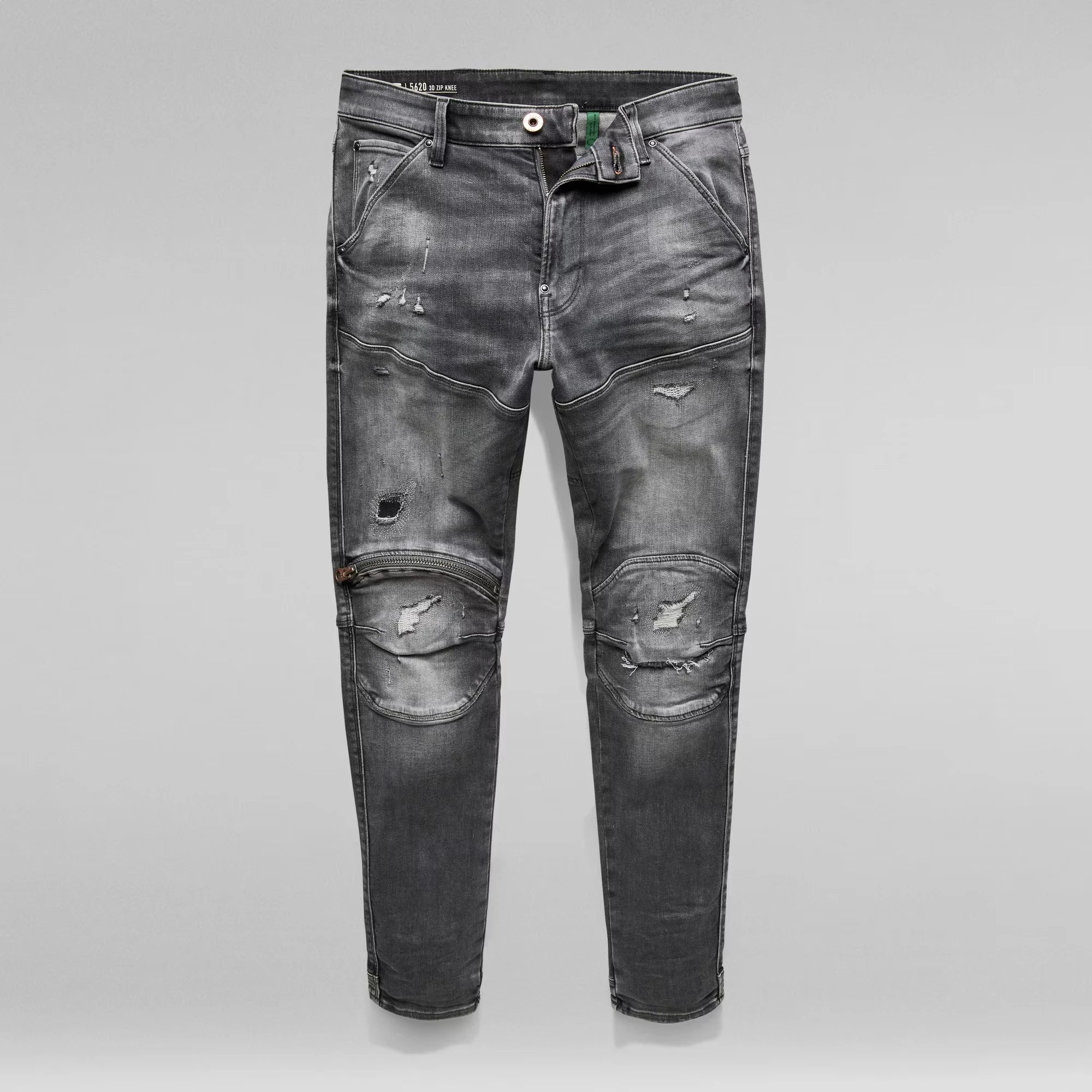 5620 3D Zip Knee Skinny Jeans (Basalt)