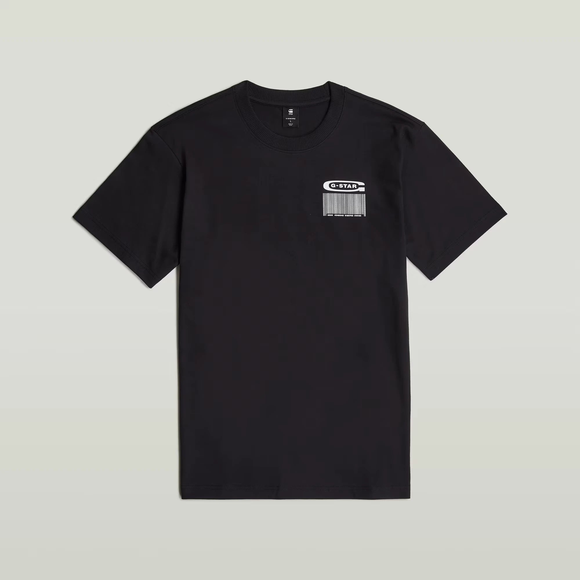 Barcode Back Graphic Loose T-Shirt (Black) 