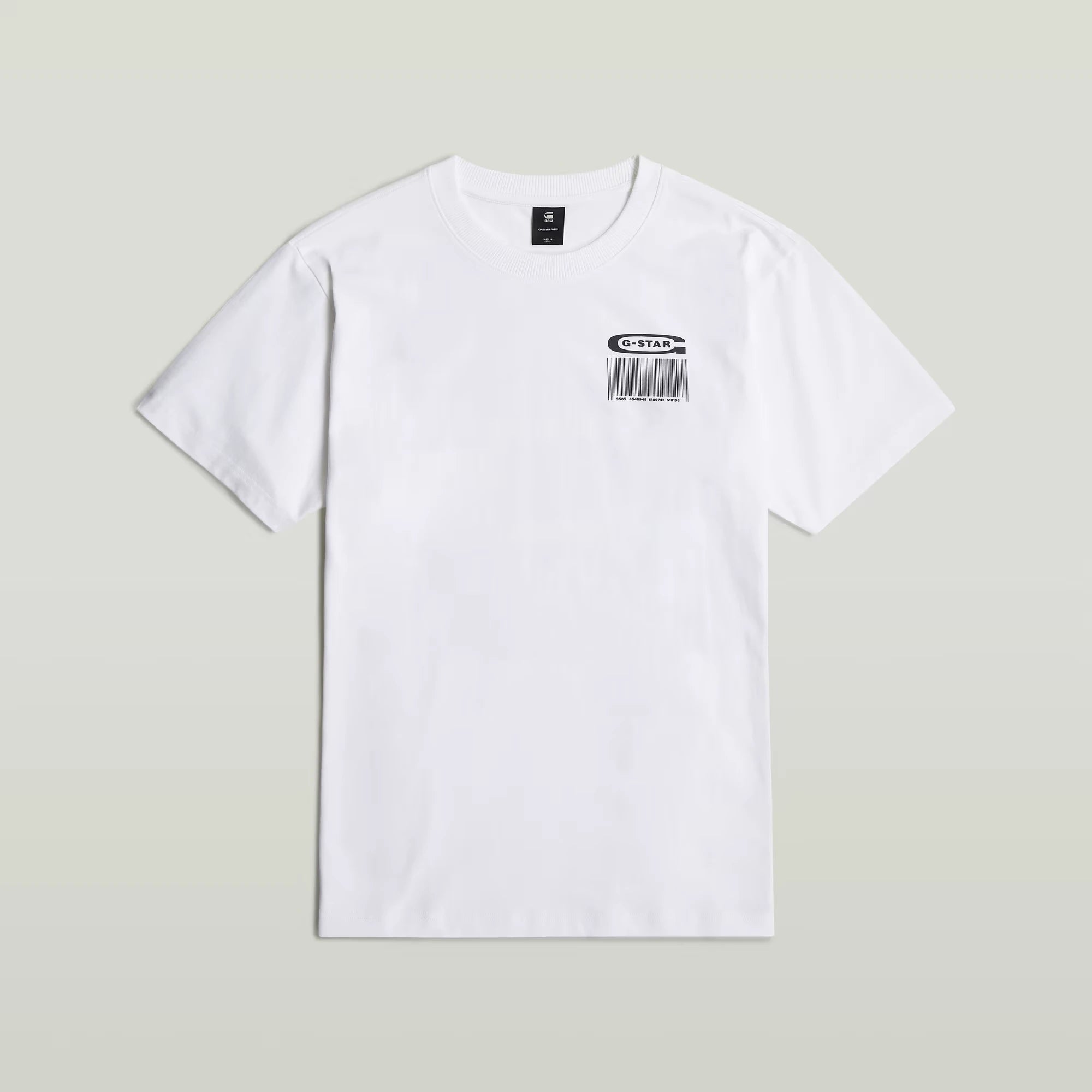 Barcode Back Graphic Loose T-Shirt (White) 