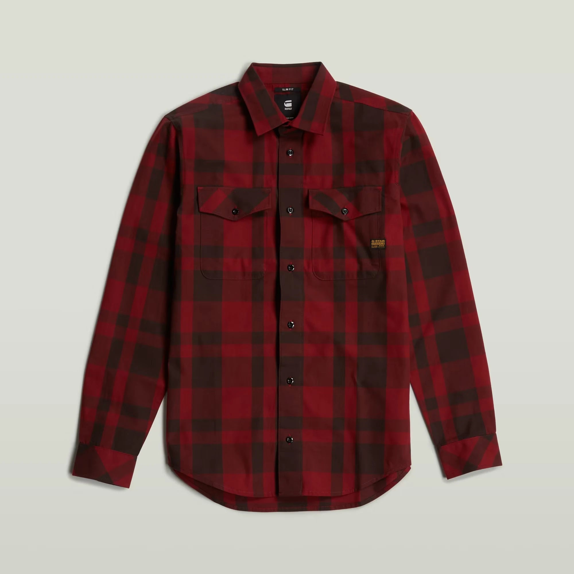 Marine Slim Shirt (Red Check) 