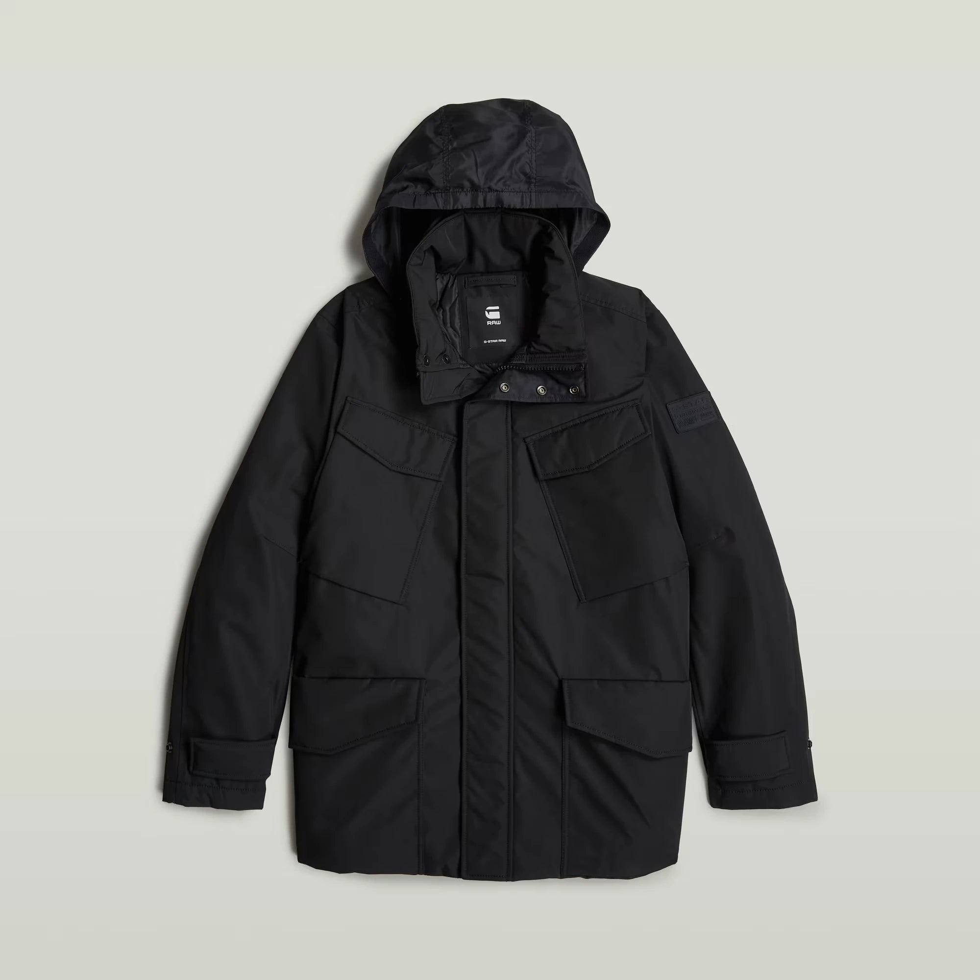 Padded Hooded Field Jacket (Black)