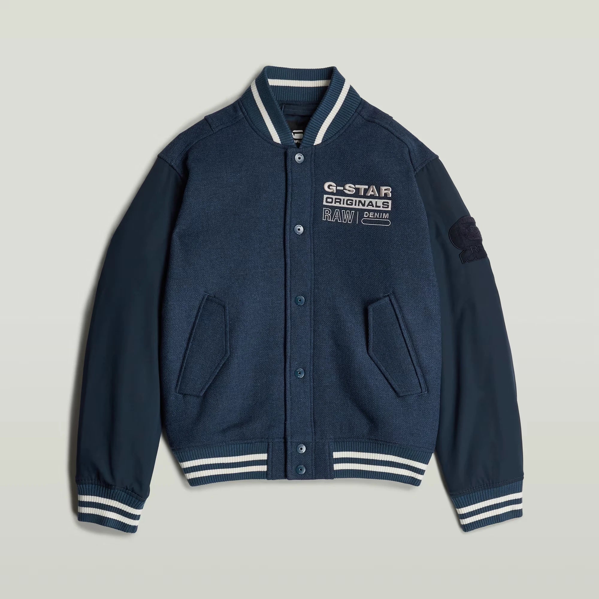 Varsity Wool Bomber (Navy) 