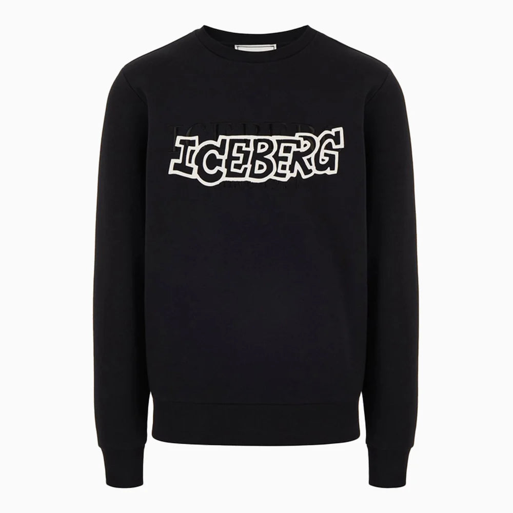 Print and Embroidered Logo Sweatshirt (Black)