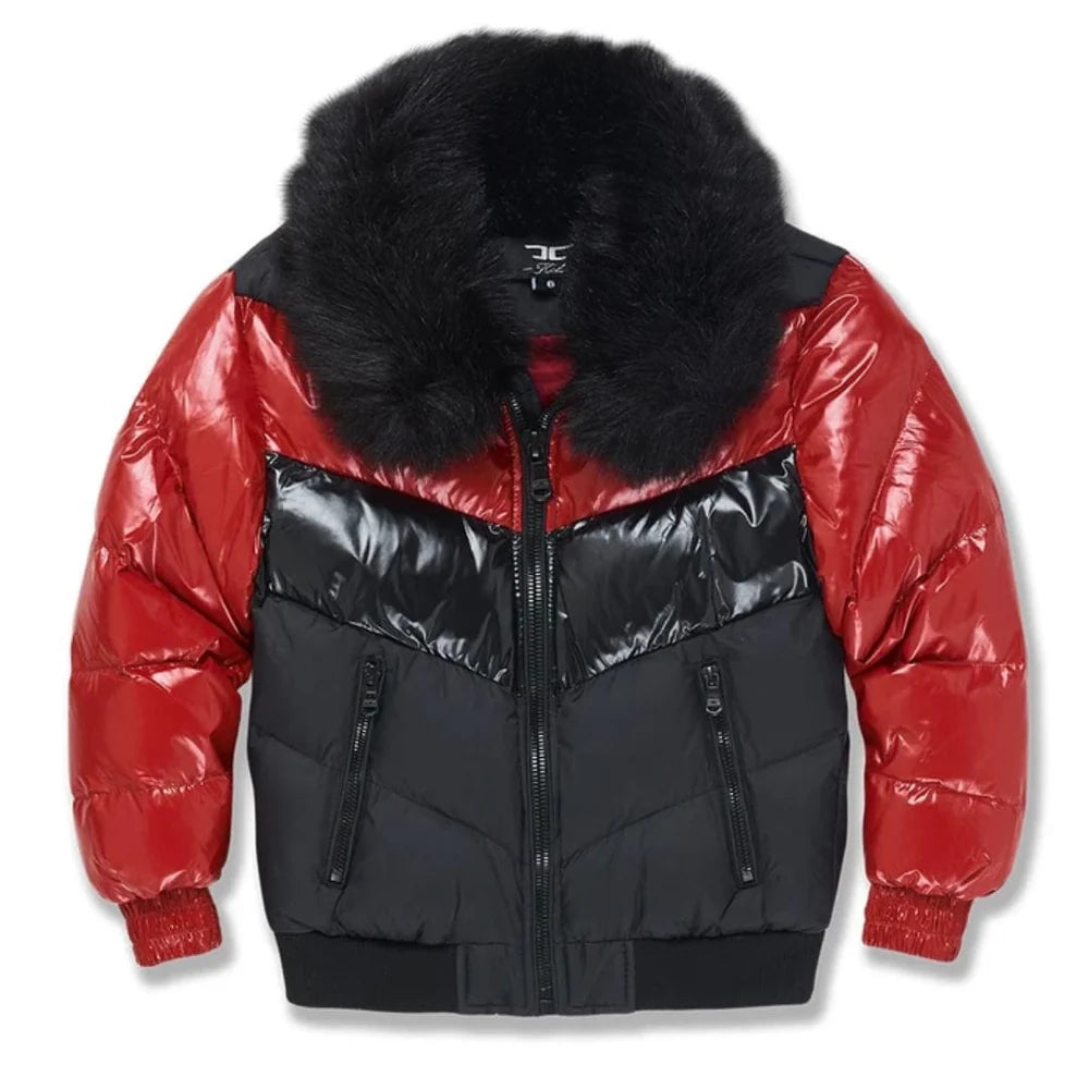 Blocked Puffer Jacket(Crimson)   kids