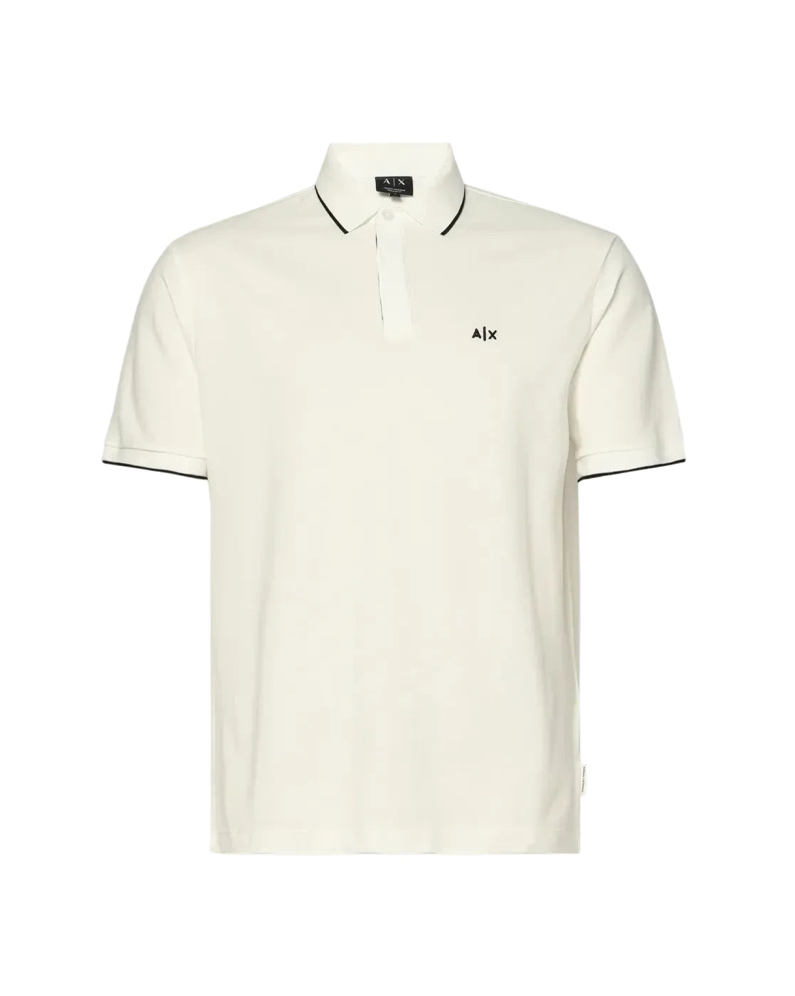 Armani Exchange Night Party regular fit polo shirt with cotton piqué fabric, contrast inserts, and signature AX chest logo.