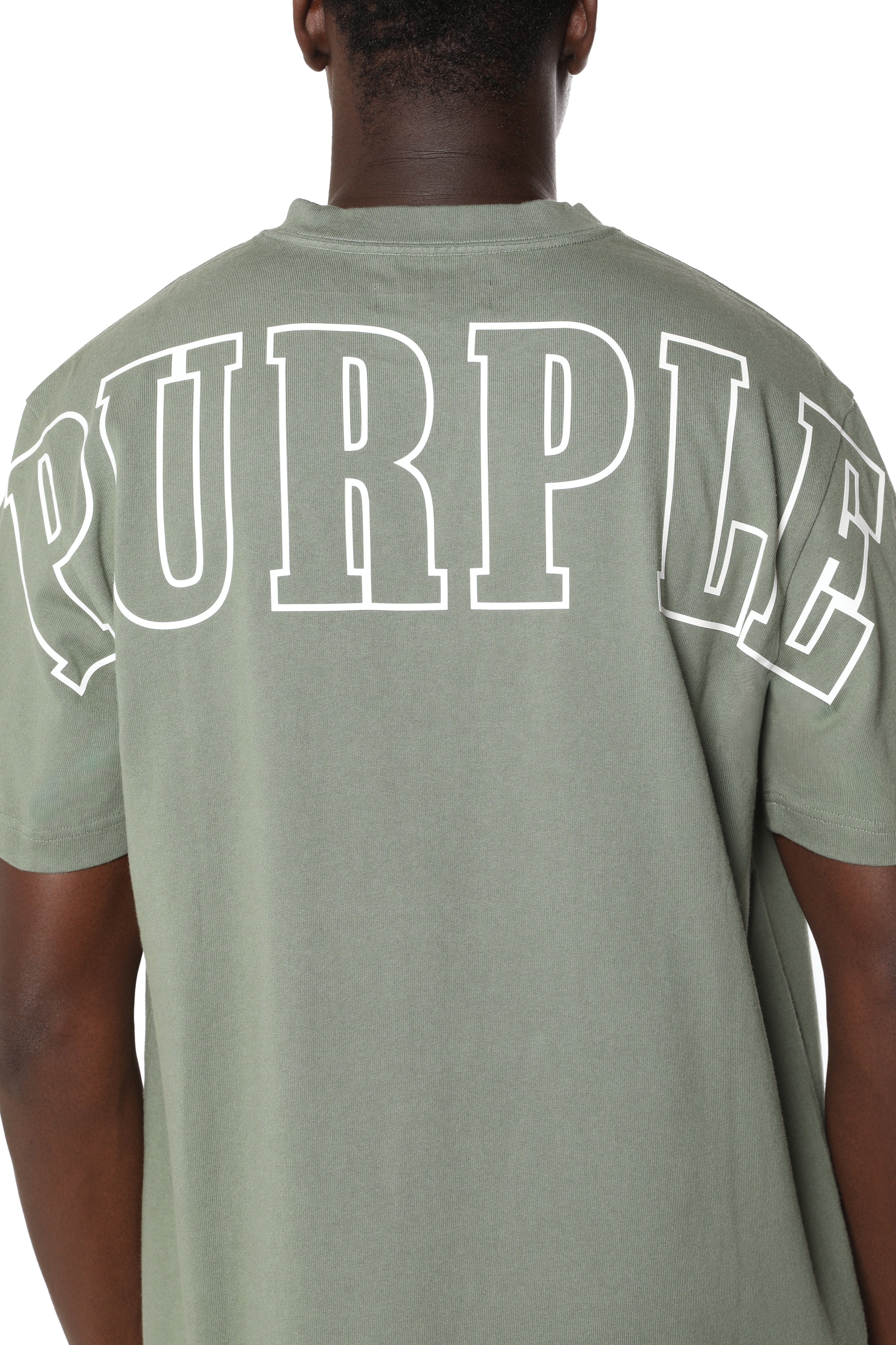 Purple Brand relaxed-fit cotton jersey T-shirt featuring signature logo graphics on the chest and back.