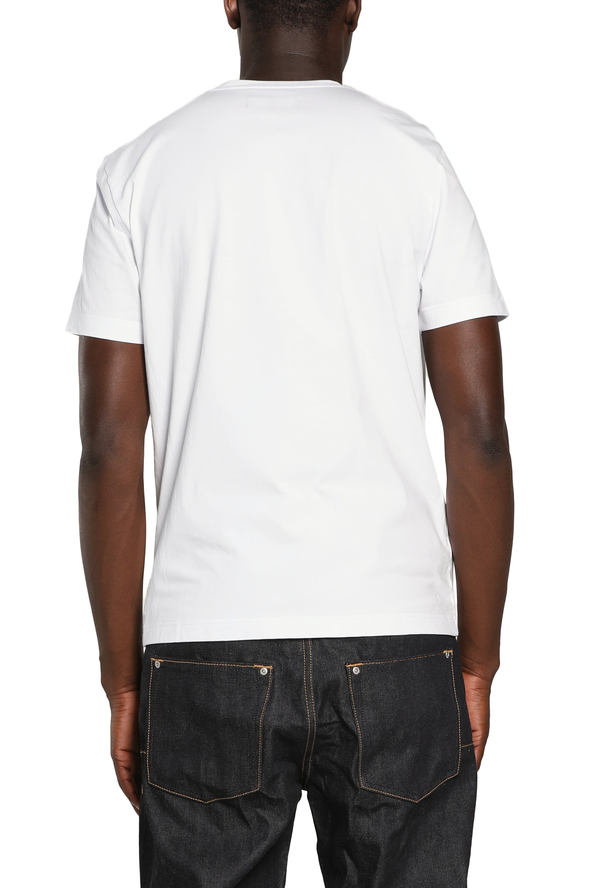 Purple Brand PB Clean SS Tee in white, regular fit cotton jersey knit with White Label and short sleeves