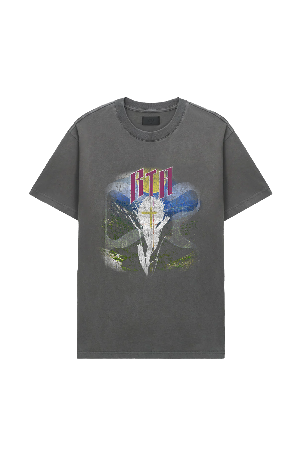 RTA Colin oversized short sleeve T-shirt in black scenery with relaxed streetwear-inspired silhouette
